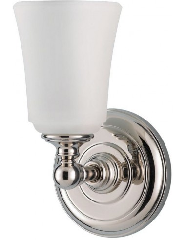 Billede af Huguenot Badeværelseslampe i stål og glas B13,3 cm 1 x G9 LED - Poleret krom/Opalhvid