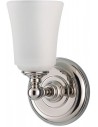 Huguenot Badeværelseslampe i stål og glas B13,3 cm 1 x G9 LED - Poleret krom/Opalhvid