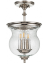Pickering Lane Loftlampe i stål og glas Ø25,4 cm 3 x E14 - Poleret nikkel/Klar med dråbeeffekt
