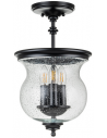 Pickering Lane Loftlampe i stål og glas Ø25,4 cm 3 x E14 - Sort/Klar med dråbeeffekt