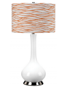Milo Bordlampe i keramik og polyester H69 cm 1 x E27 - Poleret nikkel/Hvid/Orange