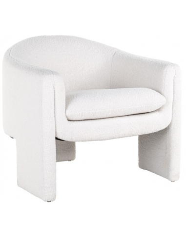 Billede af Charmaine lænestol i plys polyester B83 cm - Hvid