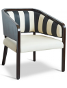 Authentic Models Martini lænestol i bøgetræ og læder B70 cm - Mørkebrun/Sort/Hvid