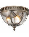 Halleron Udendørs loftlampe i aluminium og glas Ø30,5 cm 3 x E14 - Brændt bronze/Klar med dråbeeffekt
