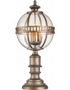 Halleron Udendørs halvmurslampe i aluminium og glas H69,6 cm 3 x E14 - Brændt bronze/Klar med dråbeeffekt