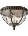Halleron Udendørs loftlampe i aluminium og glas Ø30,5 cm 3 x E14 - Antik metalgrå/Klar med dråbeeffekt