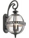 Halleron Udendørs væglampe i aluminium og glas H57,8 cm 3 x E14 - Antik metalgrå/Klar med dråbeeffekt