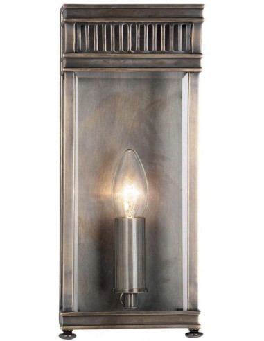 Billede af Holborn Udendørs væglampe i messing og glas H31 cm 1 x E14 - Antik mørk bronze/Klar