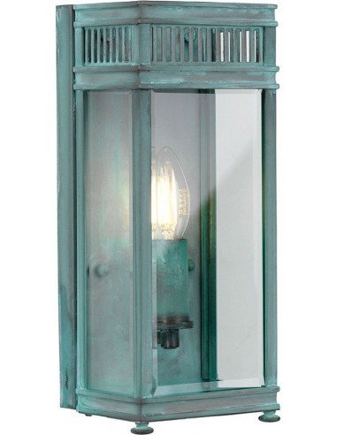 Se Holborn Udendørs væglampe i messing og glas H31 cm 1 x E14 - Irgrøn/Klar hos Lepong.dk