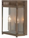 Holborn Udendørs væglampe i messing og glas H31 cm 2 x E14 - Antik mørk bronze/Klar