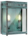 Holborn Udendørs væglampe i messing og glas H31 cm 2 x E14 - Irgrøn/Klar