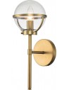 Hollis Badeværelseslampe i stål og glas H40,3 cm 1 x E14 - Antik messing/Klar med dråbeeffekt