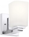 Roehm Badeværelseslampe i stål og glas B11,4 cm 1 x G9 LED - Poleret krom/Opalhvid