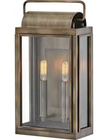 Billede af Sag Harbor Udendørs væglampe i aluminium og glas H41,9 cm 2 x E14 - Brændt bronze/Klar