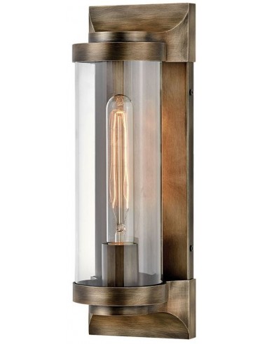 Se Pearson Væglampe i aluminium og glas H35,6 cm 1 x E27 - Brændt bronze/Klar hos Lepong.dk
