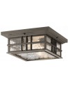 Beacon Square Udendørs loftlampe i komposit og glas 30,5 x 30,5 cm 2 x E27 - Aldret bronze/Klar bølget