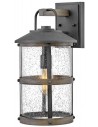 Lakehouse Væglampe i aluminium og glas H43,6 cm 1 x E27 - Antik zink/Antik gråbrun/Klar med dråbeeffekt
