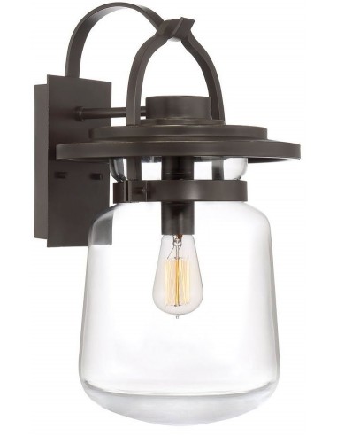 Se Lasalle Væglampe i aluminium og glas H49,2 cm 1 x E27 - Antik brun/Klar hos Lepong.dk