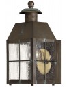 Nantucket Væglampe i messing og glas H24,8 cm 1 x E27 - Aldret messing/Klar frostet