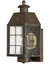 Nantucket Væglampe i messing og glas H34,2 cm 1 x E27 - Aldret messing/Klar frostet