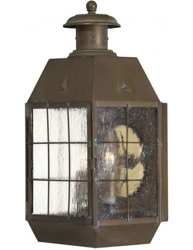 Billede af Nantucket Væglampe i messing og glas H42,6 cm 2 x E14 - Aldret messing/Klar frostet