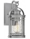 Booker Væglampe i aluminium og glas H28,9 cm 1 x E27 - Industriel aluminium/Klar med dråbeeffekt