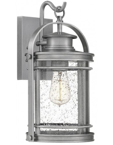 Billede af Booker Væglampe i aluminium og glas H38,2 cm 1 x E27 - Industriel aluminium/Klar med dråbeeffekt