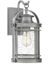 Booker Væglampe i aluminium og glas H38,2 cm 1 x E27 - Industriel aluminium/Klar med dråbeeffekt