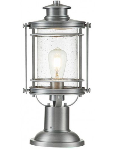 Billede af Booker Halvmurslampe i aluminium og glas H46,6 cm 1 x E27 - Industriel aluminium/Klar med dråbeeffekt