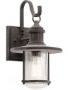 Riverwood Udendørs væglampe i aluminium og glas H36,2 cm 1 x E27 - Antik zink/Klar med dråbeeffekt