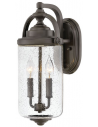 Willoughby Udendørs væglampe i komposit og glas H43,2 cm 2 x E14 - Antik bronze/Klar med dråbeeffekt