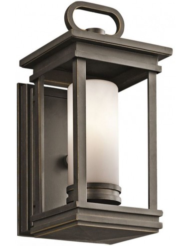 Billede af South Hope Udendørs væglampe i aluminium og glas H30 cm 1 x E14 - Antik bronze/Hvidtet