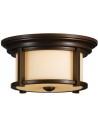 Merrill Udendørs loftlampe i stål og glas Ø33 cm 2 x E27 - Antik bronze/Matteret rav