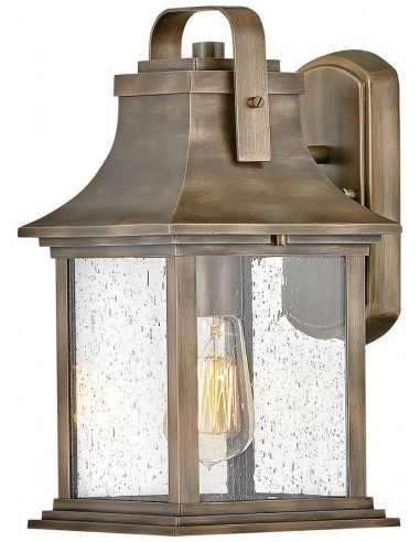 Se Grant Væglampe i aluminium og glas H34,9 cm 1 x E27 - Brændt bronze/Klar med dråbeeffekt hos Lepong.dk