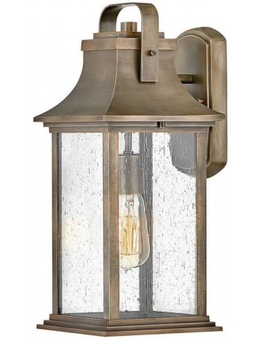 Se Grant Væglampe i aluminium og glas H42,6 cm 1 x E27 - Brændt bronze/Klar med dråbeeffekt hos Lepong.dk