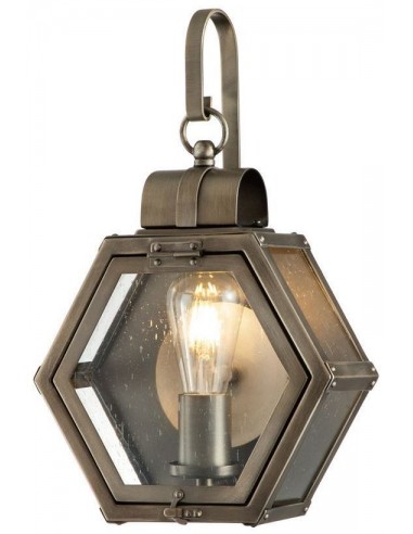 Se Heath Væglampe i aluminium og glas H41,8 cm 1 x E27 - Brændt bronze/Klar med dråbeeffekt hos Lepong.dk