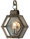 Heath Væglampe i aluminium og glas H48 cm 1 x E27 - Brændt bronze/Klar med dråbeeffekt