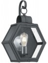 Heath Væglampe i aluminium og glas H48 cm 1 x E27 - Mat sort/Klar med dråbeeffekt