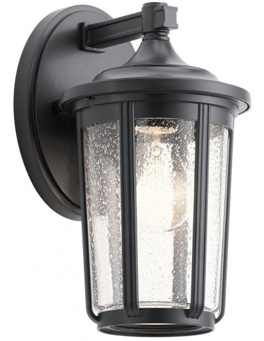 Se Fairfield Væglampe i aluminium og glas H27,9 cm 1 x E27 - Mat sort/Klar med dråbeeffekt hos Lepong.dk
