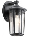 Fairfield Væglampe i aluminium og glas H37,1 cm 1 x E27 - Mat sort/Klar med dråbeeffekt