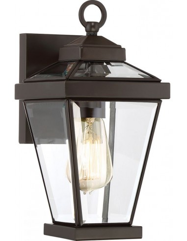 Se Ravine Udendørs væglampe i stål og glas H31,8 cm 1 x E27 - Antik bronze/Klar hos Lepong.dk