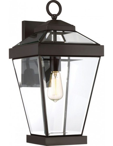 Se Ravine Udendørs væglampe i stål og glas H50,8 cm 1 x E27 - Antik bronze/Klar hos Lepong.dk