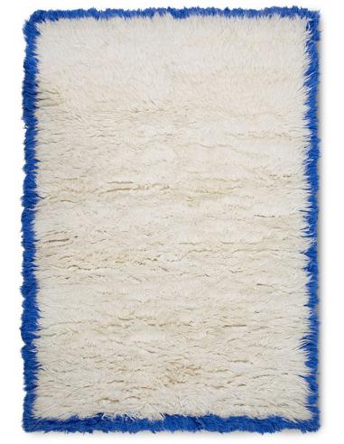 Billede af Fluffy tæppe i uld 280 x 170 cm - Hvid/Blå