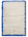 Fluffy tæppe i uld 280 x 170 cm - Hvid/Blå