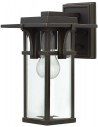 Manhattan Væglampe i aluminium og glas H29,8 cm 1 x E27 - Antik bronze/Klar