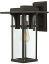 Manhattan Væglampe i aluminium og glas H38,1 cm 1 x E27 - Antik bronze/Klar