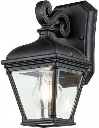 Billede af Bayview Udendørs væglampe i aluminium og glas H27,4 cm 1 x E27 - Mat sort/Klar