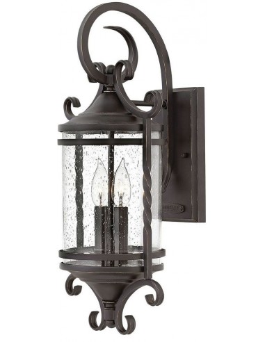 Billede af Casa Væglampe i aluminium og glas H54,1 cm 2 x E14 - Antik rust/Klar med dråbeeffekt