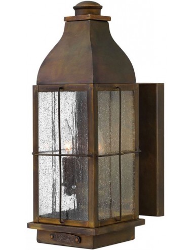 Billede af Bingham Væglampe i messing og glas H40,6 cm 2 x E14 - Antik rust/Klar med dråbeeffekt