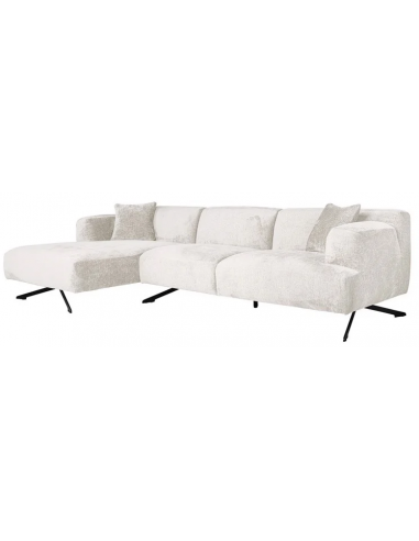 Se Donovan venstrevendt chaiselong sofa i chenille 300 x 148 cm - Sort/Creme hos Lepong.dk